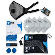 RZ Mask RZ M2.5 Dual Strap Mesh Dust/Air Filtration Mask Bonus Pack Mask Washable New Adjustable Straps Allergy/Asthma/Construction/Woodworking/Pollution/Adult (X-Large (215lbs +), Black)