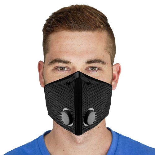  RZ Mask RZ M2.5 Dual Strap Mesh Dust/Air Filtration Mask Bonus Pack Mask Washable New Adjustable Straps Allergy/Asthma/Construction/Woodworking/Pollution/Adult (X-Large (215lbs +), Black)