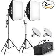 RALENO Softbox Lighting Kit, Softbox Photography Lighting with 50W 5500K LED Bulbs, 20''X20'' Reflector Lighting for Photoshoot/Video Recording