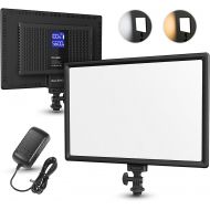 [아마존베스트]RALENO LED Video Soft Light Panel with LCD Display, for All Camera DSLR Photography, Built-in Battery, Dimmable Brightness Bicolor 3200K-5600K CRI 95+, Ultra-Thin for YouTube Studi