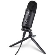 [아마존베스트]RaLeno USB Metal Appearance Microphone with Professional 192kHz Studio Kidney Condenser Microphone Kit, Compatible with Mac PC Laptops, for Skype YouTube Teaching Gaming