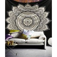 Brand: raajsee Exclusive Black Twin Ombre Mandala Tapestry by Raajsee Ombre Bedding Set Queen, Multi Color Hippie Bohemian Bedspread Indian Mandala Wall Art Hanging
