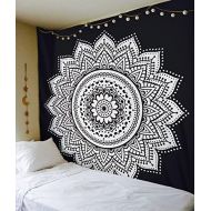Brand: raajsee Exclusive Black Ombre Mandala Tapestry by Raajsee Ombre Bedding Set Queen, Multi Color Hippie Bohemian Bedspread Indian Mandala Wall Art Hanging