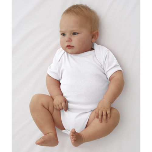  Rabbit Skins White CottonPolyester Rib Lap Shoulder Infant Bodysuit by Rabbit Skins