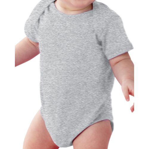  Rabbit Skins Infants Heather Grey Fine Cotton and Polyester Jersey Lap Shoulder Bodysuit by Rabbit Skins