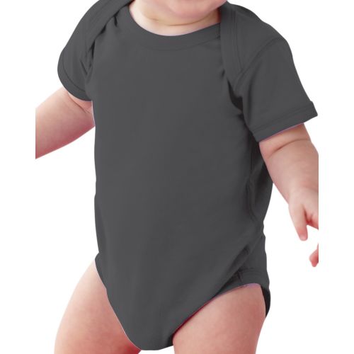  Rabbit Skins Infant Charcoal Fine Jersey Lap Shoulder Bodysuit by Rabbit Skins