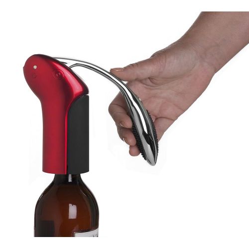  Rabbit Original Vertical Lever Corkscrew Wine Opener with Foil Cutter and Extra Spiral (Candy Apple Red)