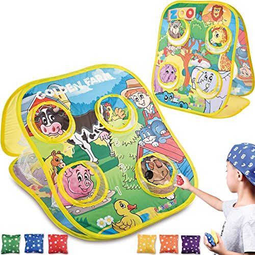  RaboSky Bean Bag Toss Game for Kids - Cool Toddler Toy Gifts for 2 3 4 5 Year Old Boys Birthday, Interactive Sports & Outdoor Play Toys for Kids Age 12 13 23 24 34 35, Fun Kids Cor