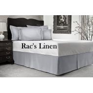 Rac's Linen Racs Brand !! King (Size) Solid Silver Grey Pleated Tailored Bed Skirt { 1- Piece } with Perfectly 18 Drop, 800 TC, 100% Egyptian Cotton Fabric Softer Feel !!