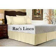 Rac's Linen One Piece Bed-Skirt By Racs Brand { Spectacular Quality } 800-Thread-Count Egyptian Cotton Queen Size Split Corner Bed Skirt 22 Inches Drop { Ivory Color : Solid Look }