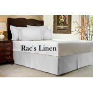 Rac's Linen By - { Racs Linen } - Stratton Softer Bed Skirt 100% Percent Egyptian Cotton - 600 Thread Count 1 Piece Extra Drop Length 15 inch King Size ( Color : White ) -Solid Patterned