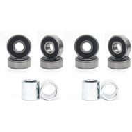 RaceBon 52mm Skateboard Wheels Hardness 95A Polyurethane Trick Skating Wheel Free 608 Bearings and Spacers Set of 4