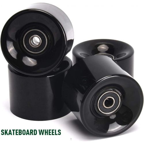  RaceBon 60mm Longboard Skateboard Wheels Hardness 78A Polyurethane Cruising Wheel Free 608 Bearings and Spacers Set of 4