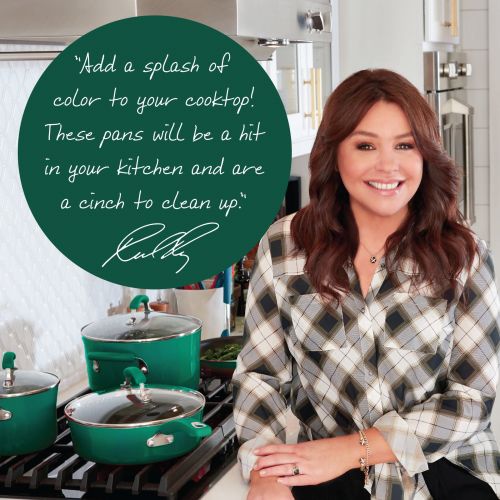  Rachael Ray Hard Porcelain Enamel Nonstick 14-Piece Cookware Set