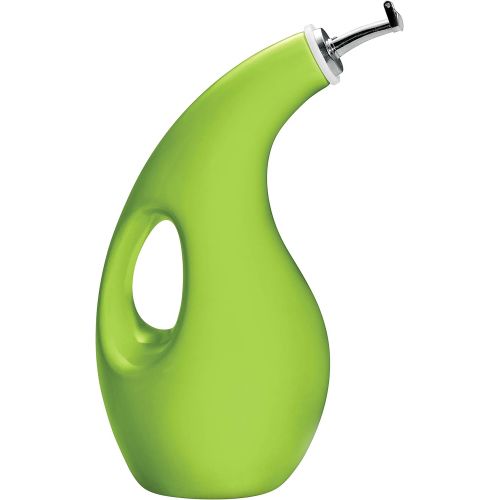  Rachael Ray Solid Glaze Ceramics EVOO Olive Oil Bottle Dispenser with Spout - 24 Ounce, Green