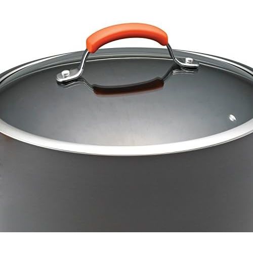  [아마존베스트]Rachael Ray 87610 Brights Hard Anodized Nonstick Sauce Pan/Saucepan with Lid, 3 Quart, Gray