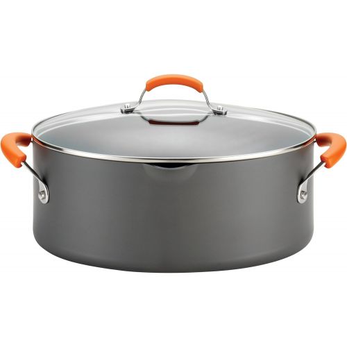  Rachael Ray Brights Hard Anodized Nonstick Pasta Pot / Stockpot / Stock Pot - 8 Quart, Gray