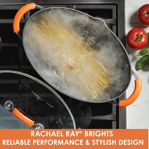  Rachael Ray Brights Hard Anodized Nonstick Pasta Pot / Stockpot / Stock Pot - 8 Quart, Gray