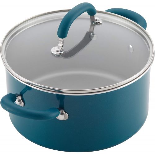  Rachael Ray Create Delicious Nonstick Cookware Pots and Pans Set, 13 Piece, Teal Shimmer