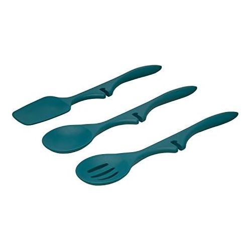  Rachael Ray Kitchen Tools and Gadgets Nonstick Utensils/Lazy Spoonula, Solid and Slotted Spoon, 3 Piece, Marine Blue: Kitchen & Dining