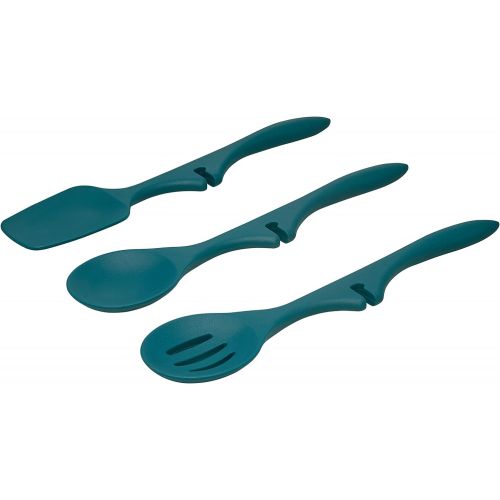  Rachael Ray Kitchen Tools and Gadgets Nonstick Utensils/Lazy Spoonula, Solid and Slotted Spoon, 3 Piece, Marine Blue: Kitchen & Dining