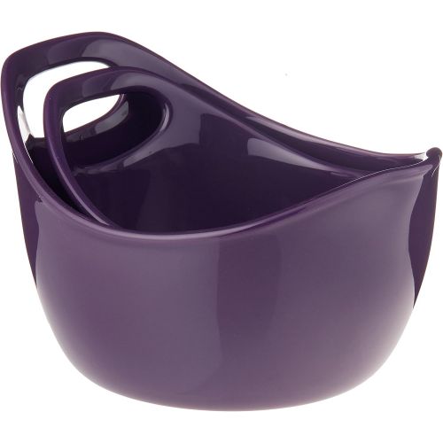  Rachael Ray Ceramics 2-Piece Mixing Bowls Set, Purple: Kitchen & Dining