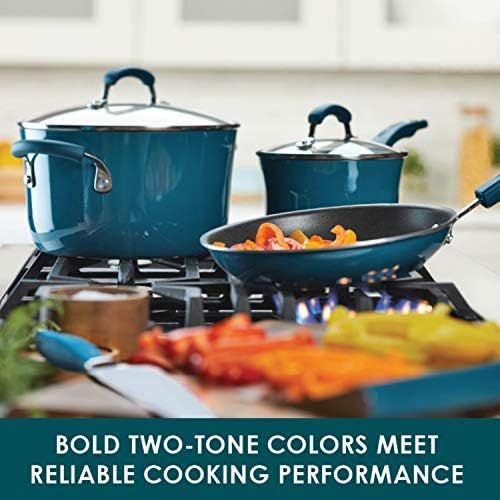  Rachael Ray Brights Nonstick Dish/Casserole Pan with Lid, 5.5 Quart, Marine Blue Gradient: Kitchen & Dining