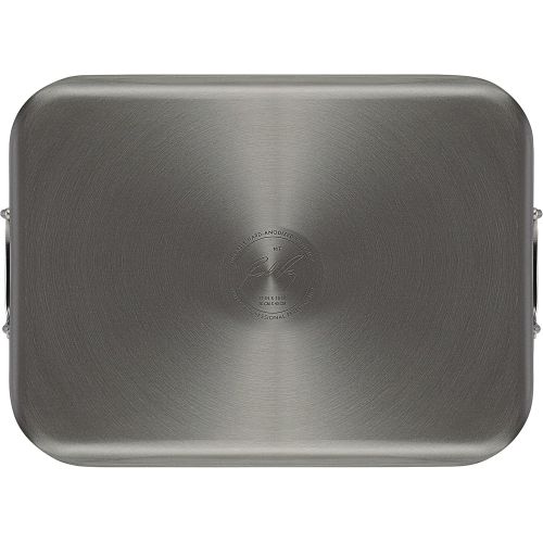  Rachael Ray 87657 Brights Hard Anodized Nonstick Roaster / Roasting Pan with Rack - 16 Inch x 12 Inch, Gray: Kitchen & Dining