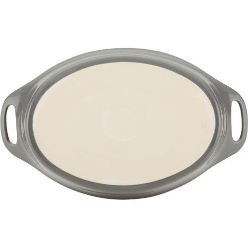  Rachael Ray Solid Glaze Ceramics Bakeware / Baking Pan, Oval - 2.5 Quart, Gray: Kitchen & Dining