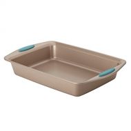 Rachael Ray 46682 Cucina Nonstick Baking Pan With Grips / Nonstick Cake Pan With Grips, Rectangle - 9 Inch x 13 Inch, Brown: Kitchen & Dining