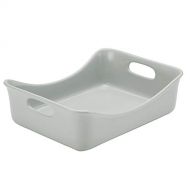 Rachael Ray Solid Glaze Ceramics Bakeware / Lasagna Pan / Baker, Rectangle - 9 Inch x 12 Inch, Light Sea Salt Gray: Kitchen & Dining