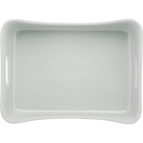  Rachael Ray Solid Glaze Ceramics Bakeware / Lasagna Pan / Baker, Rectangle - 9 Inch x 12 Inch, Light Sea Salt Gray: Kitchen & Dining