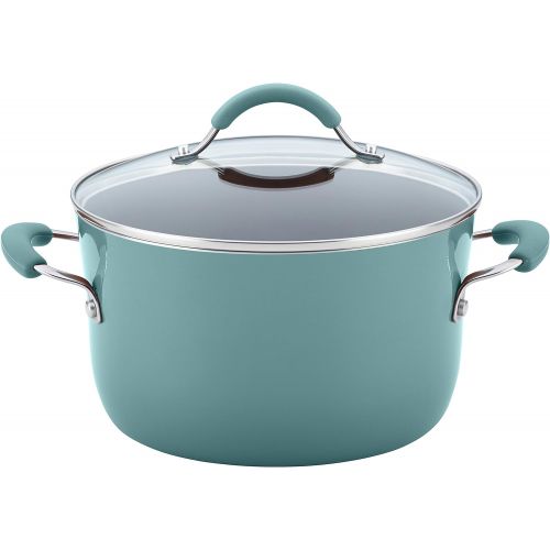  Rachael Ray Cucina Nonstick Cookware Pots and Pans Set, 12 Piece, Agave Blue