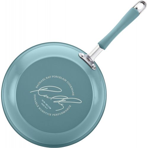  Rachael Ray Cucina Nonstick Cookware Pots and Pans Set, 12 Piece, Agave Blue