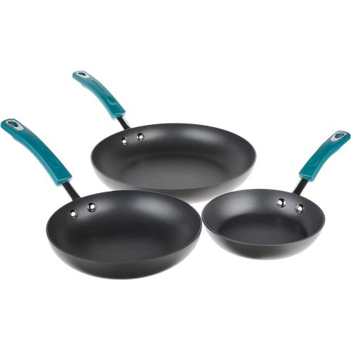  Rachael Ray Classic Brights Hard Anodized Nonstick Cookware Pots and Pans Set, 15 Piece - Agave Blue