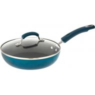 Rachael Ray Brights Deep Nonstick Frying Pan / Fry Pan / Skillet - 9.5 Inch, Marine Blue