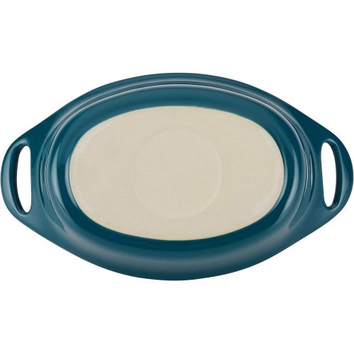  [아마존베스트]Rachael Ray Solid Glaze Ceramics Au Gratin Bakeware / Baker Set, Oval - 2 Piece, Teal