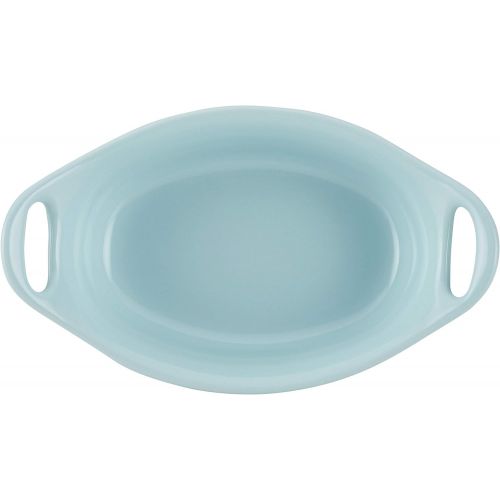  [아마존베스트]Rachael Ray Solid Glaze Ceramics Au Gratin Bakeware / Baker Set, Oval - 2 Piece, Light Blue