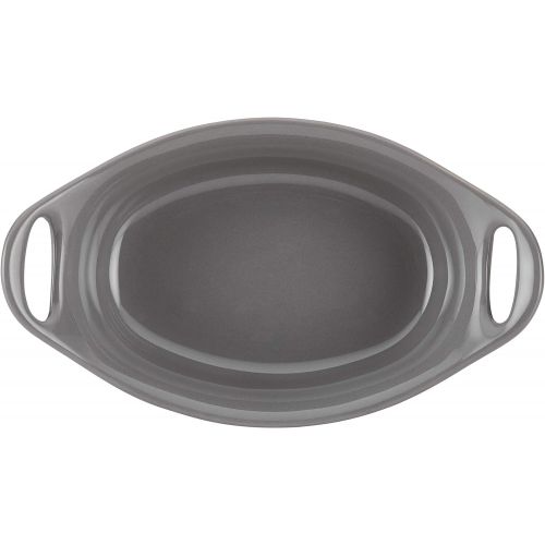  [아마존베스트]Rachael Ray Solid Glaze Ceramics Au Gratin Bakeware / Baker Set, Oval - 2 Piece, Gray