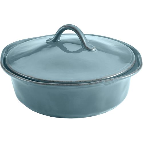  [아마존베스트]Rachael Ray Cucina Casserole Dish Set with Lid, 3 Piece, Agave Blue