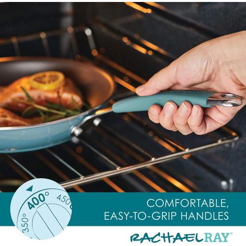  [아마존베스트]Rachael Ray Cucina Nonstick Cookware Pots and Pans Set, 12 Piece, Agave Blue