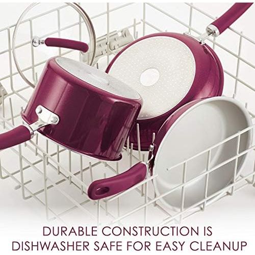  [아마존베스트]Rachael Ray Create Delicious Nonstick Cookware Pots and Pans Set, 13 Piece, Burgundy Shimmer