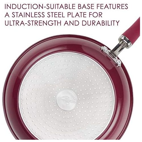  [아마존베스트]Rachael Ray Create Delicious Nonstick Cookware Pots and Pans Set, 13 Piece, Burgundy Shimmer