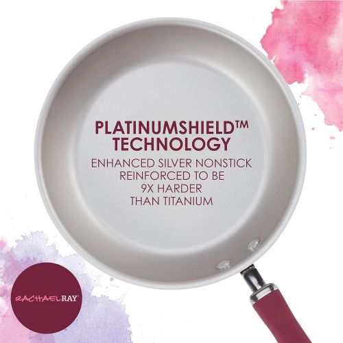  [아마존베스트]Rachael Ray Create Delicious Nonstick Cookware Pots and Pans Set, 13 Piece, Burgundy Shimmer