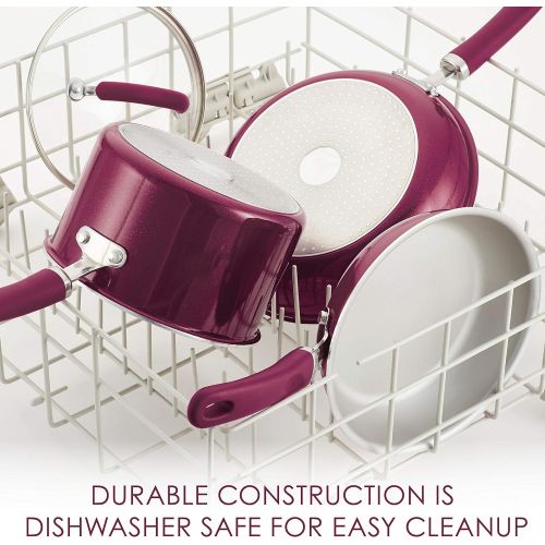  [아마존베스트]Rachael Ray Create Delicious Nonstick Cookware Pots and Pans Set, 13 Piece, Burgundy Shimmer