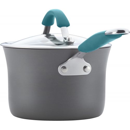  [아마존베스트]Rachael Ray Cucina Hard Anodized Nonstick Sauce Pan/Saucepan with Lid, 3 Quart, Blue