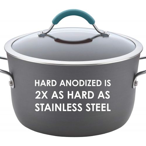  [아마존베스트]Rachael Ray Cucina Hard Anodized Nonstick Sauce Pan/Saucepan with Lid, 3 Quart, Blue