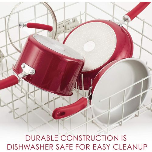  [아마존베스트]Rachael Ray Create Delicious Nonstick Saute/All Purpose Pan with Lid, 3 Quart, Red Shimmer