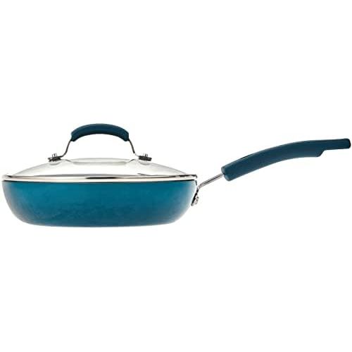  [아마존베스트]Rachael Ray Brights Deep Nonstick Frying Pan / Fry Pan / Skillet - 9.5 Inch, Marine Blue