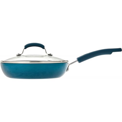  [아마존베스트]Rachael Ray Brights Deep Nonstick Frying Pan / Fry Pan / Skillet - 9.5 Inch, Marine Blue